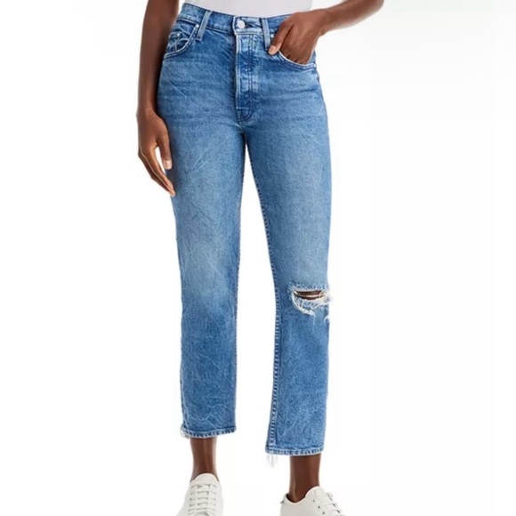 MOTHER Denim - Mother The Tomcat High Rise Button Fly Distressed Jeans Women 26 Completely Over